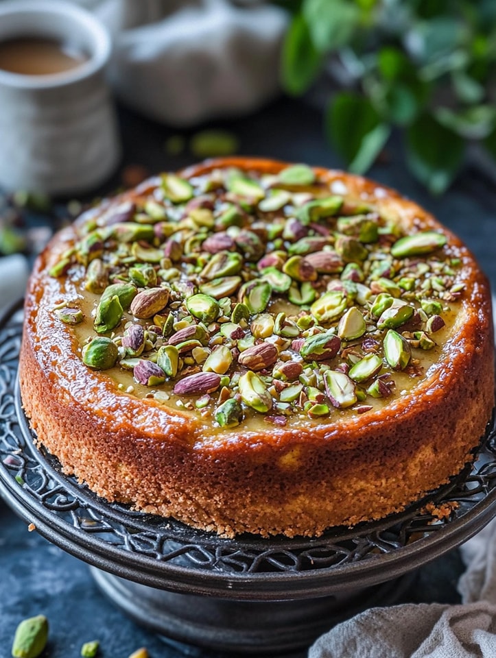 Grandma’s Secret Pistachio Almond Coffee Cake