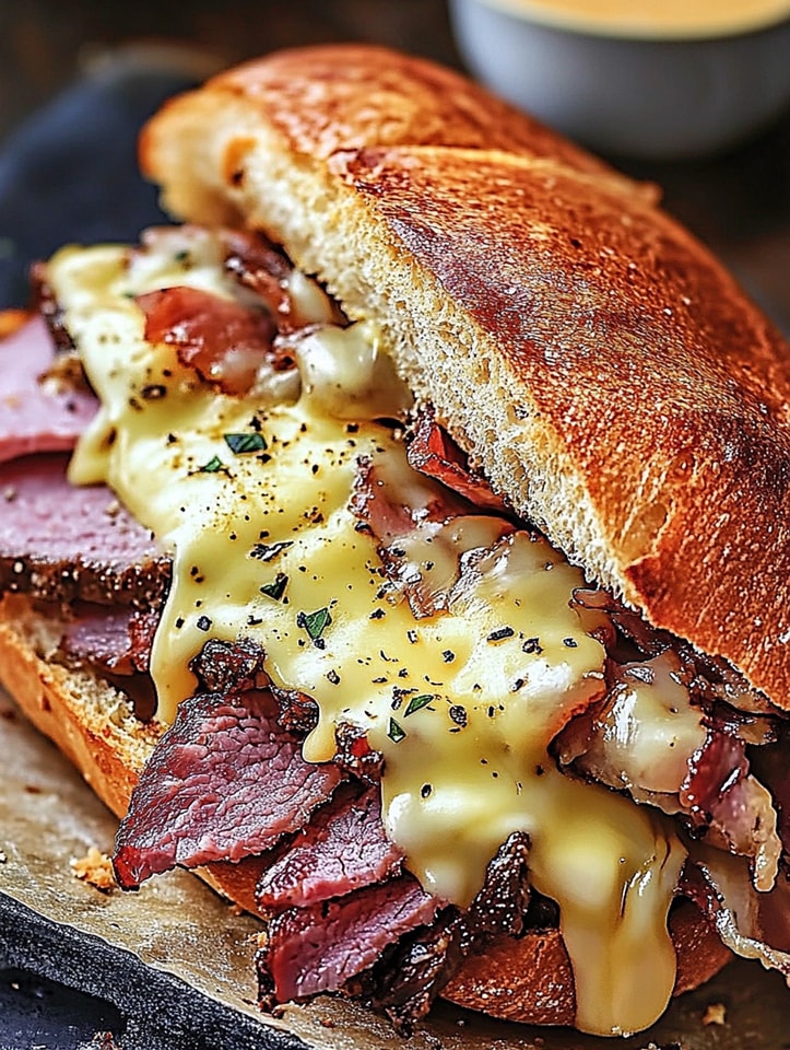 Melted Cheese & Smoked Pastrami Sandwich