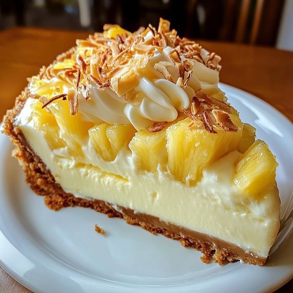 Creamy Pineapple Cheesecake with Toasted Coconut and Pecans