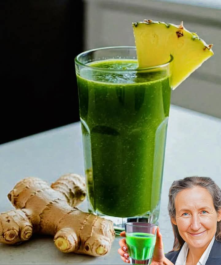 Pineapple, Kale, Ginger, and Lemon Juice: A Refreshing and Nutritious Drink!