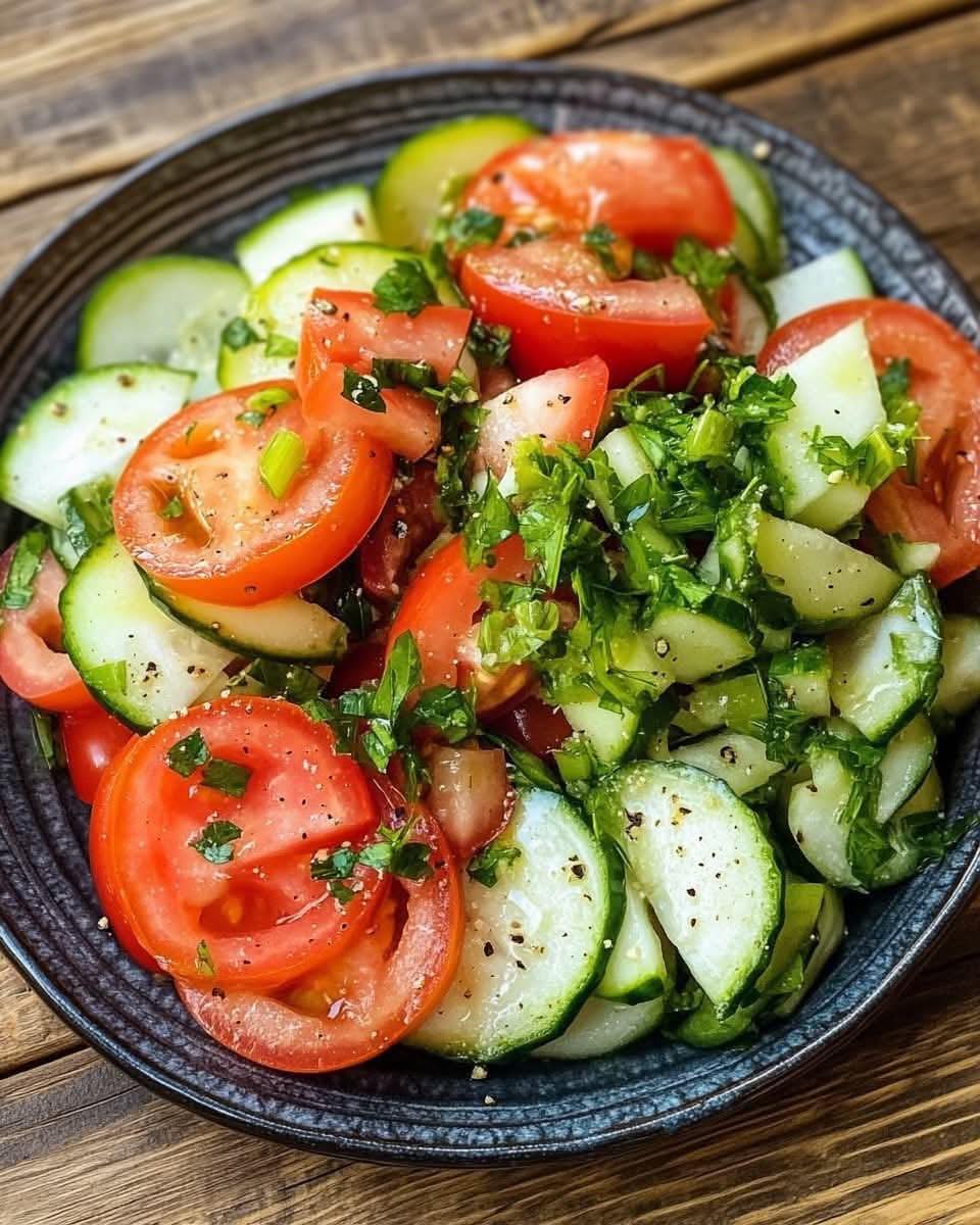 WOULD YOU EAT THIS CUCUMBER, TOMATO, AND ONION SALAD