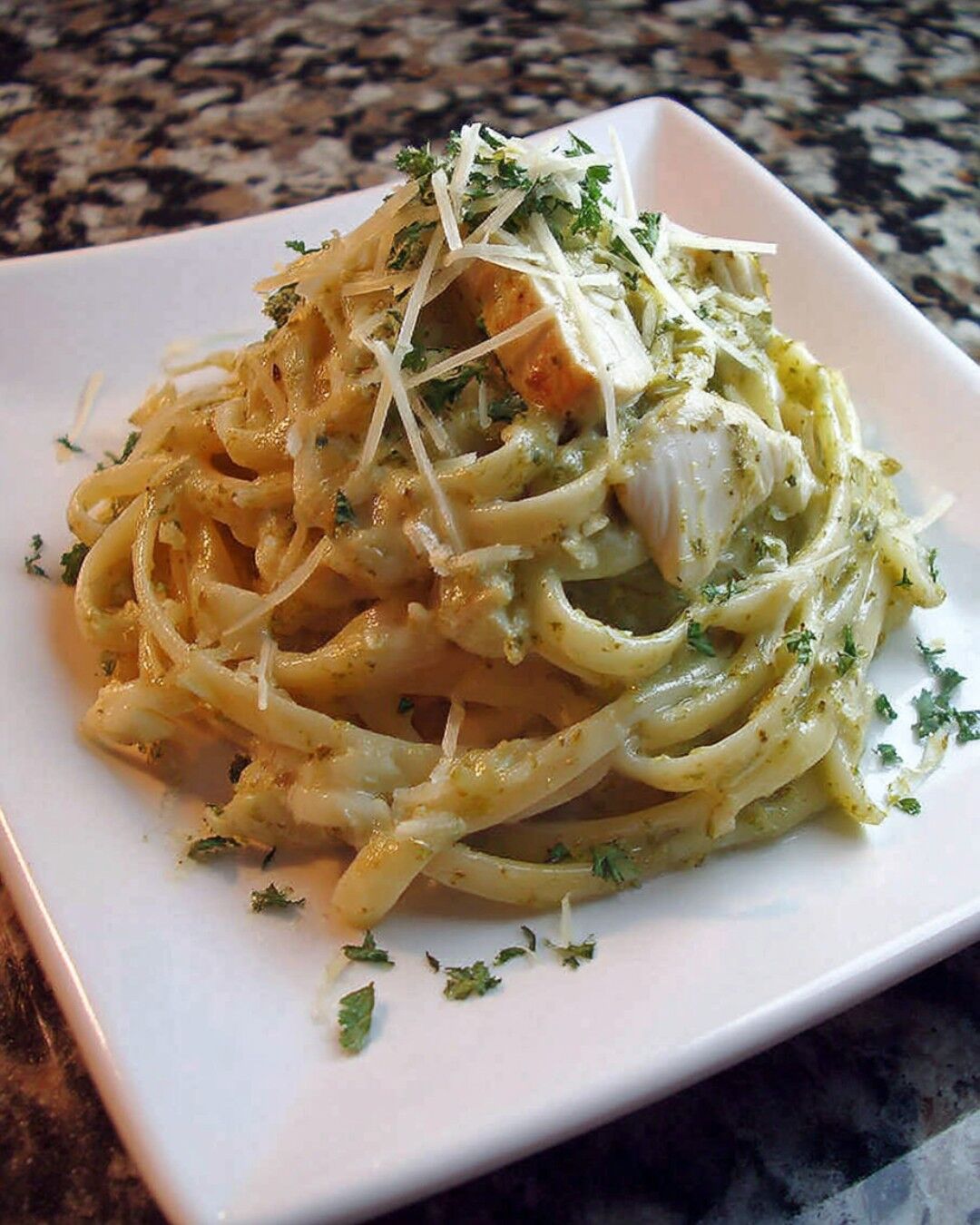 Creamy Chicken and Tomatillo Verde Pasta