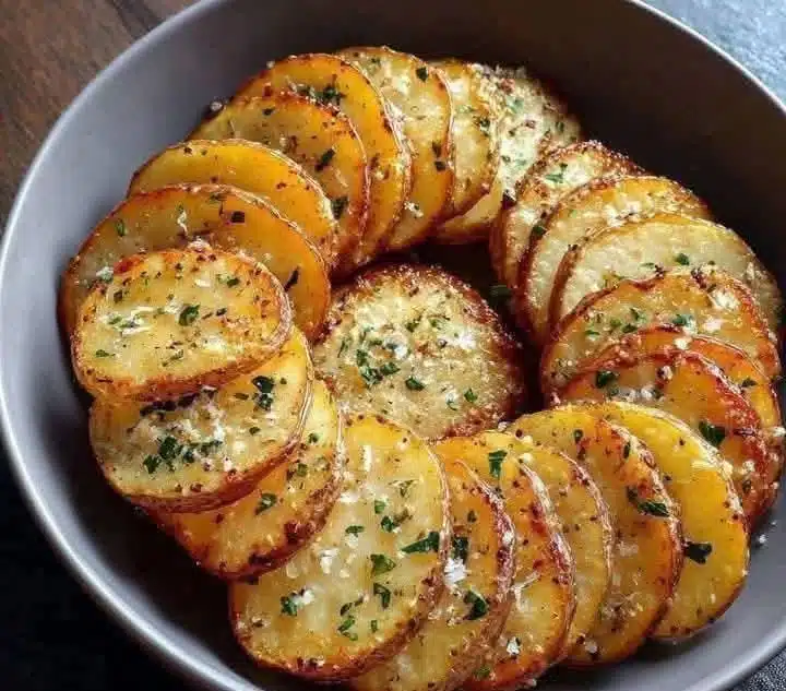 Air Fryer Garlic Parmesan Potato Rounds