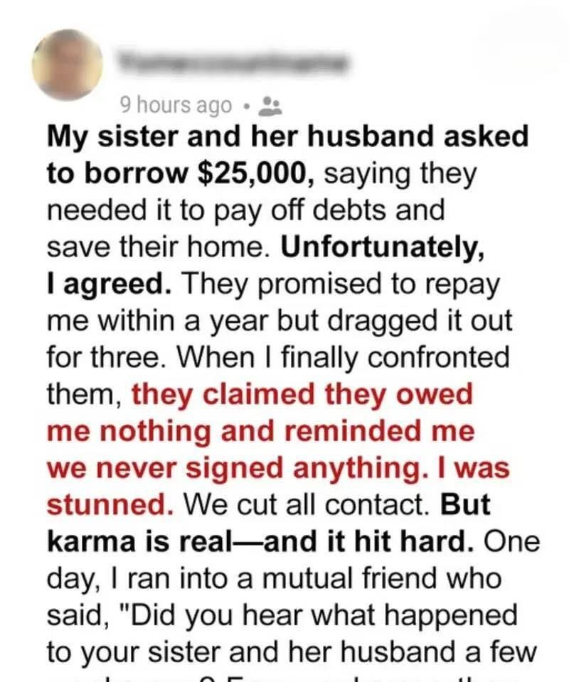 She Promised to Pay Me Back. Three Years Later, I Realized the Truth About My Sister.