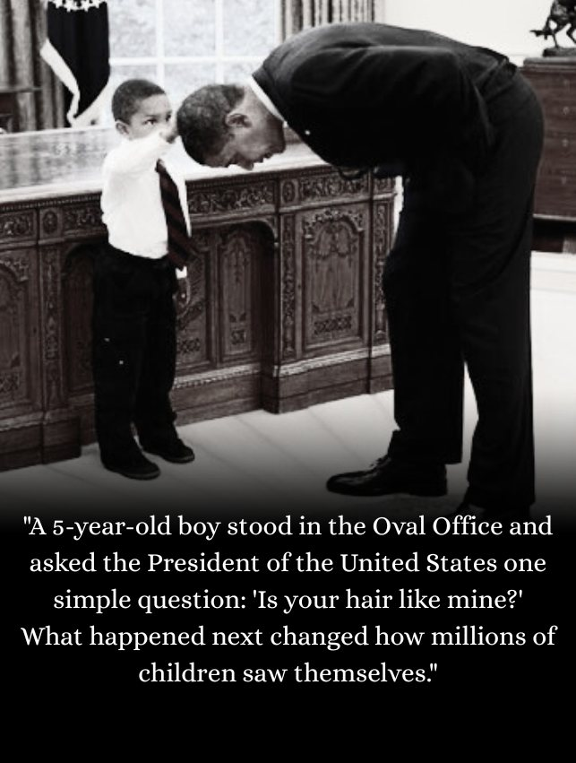 A 5-year-old boy stood in the Oval Office and asked the President of the United States one simple question