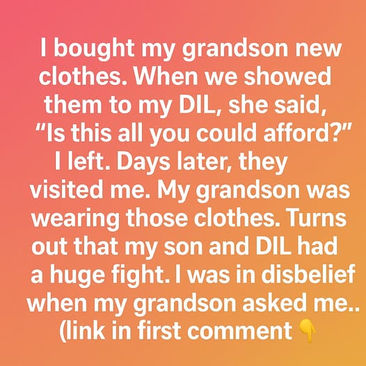 She Mocked the Clothes I Bought — But My Grandson’s Response Left Me in Tears