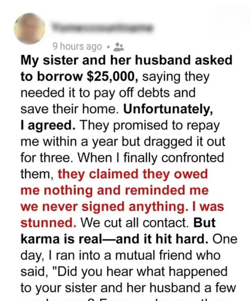 She Promised to Pay Me Back. Three Years Later, I Realized the Truth About My Sister.