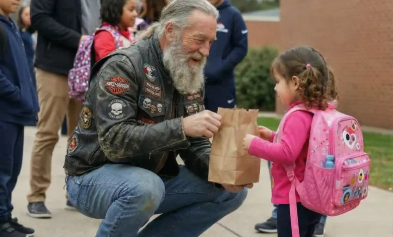 School Called Police On Biker Whom My Daughter Was Feeding Her Lunch Every Day