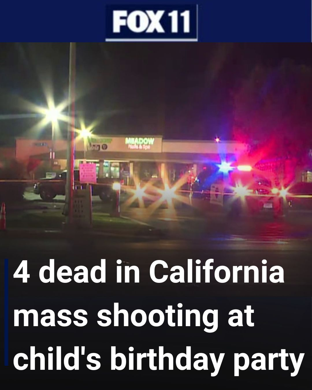 3 kids, 1 adult killed in California mass shooting at children’s birthday party; 11 others hurt
